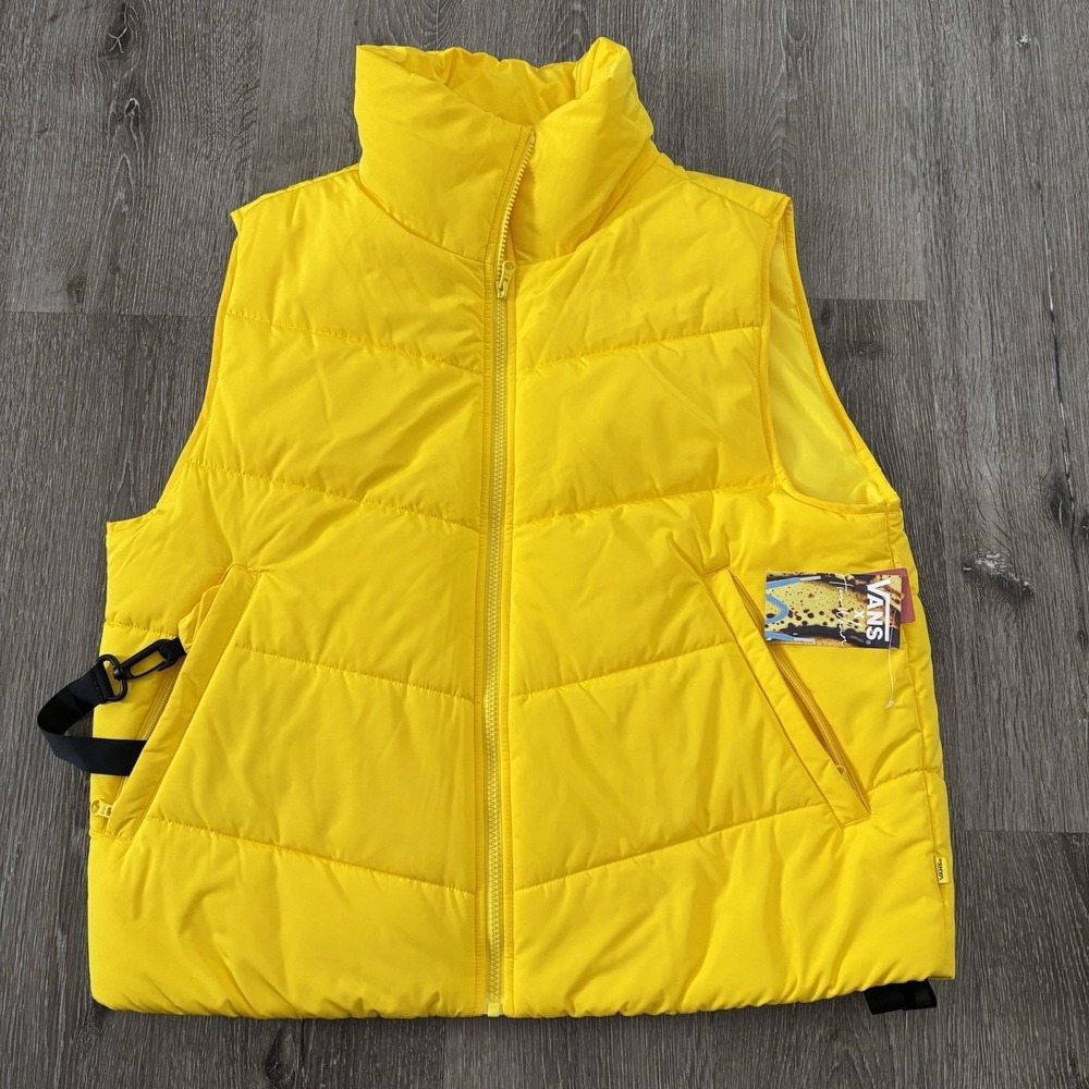 Vans X Tierra Whack Collab Puffer Zip Vest Yellow Size XL Skate Streetwear
